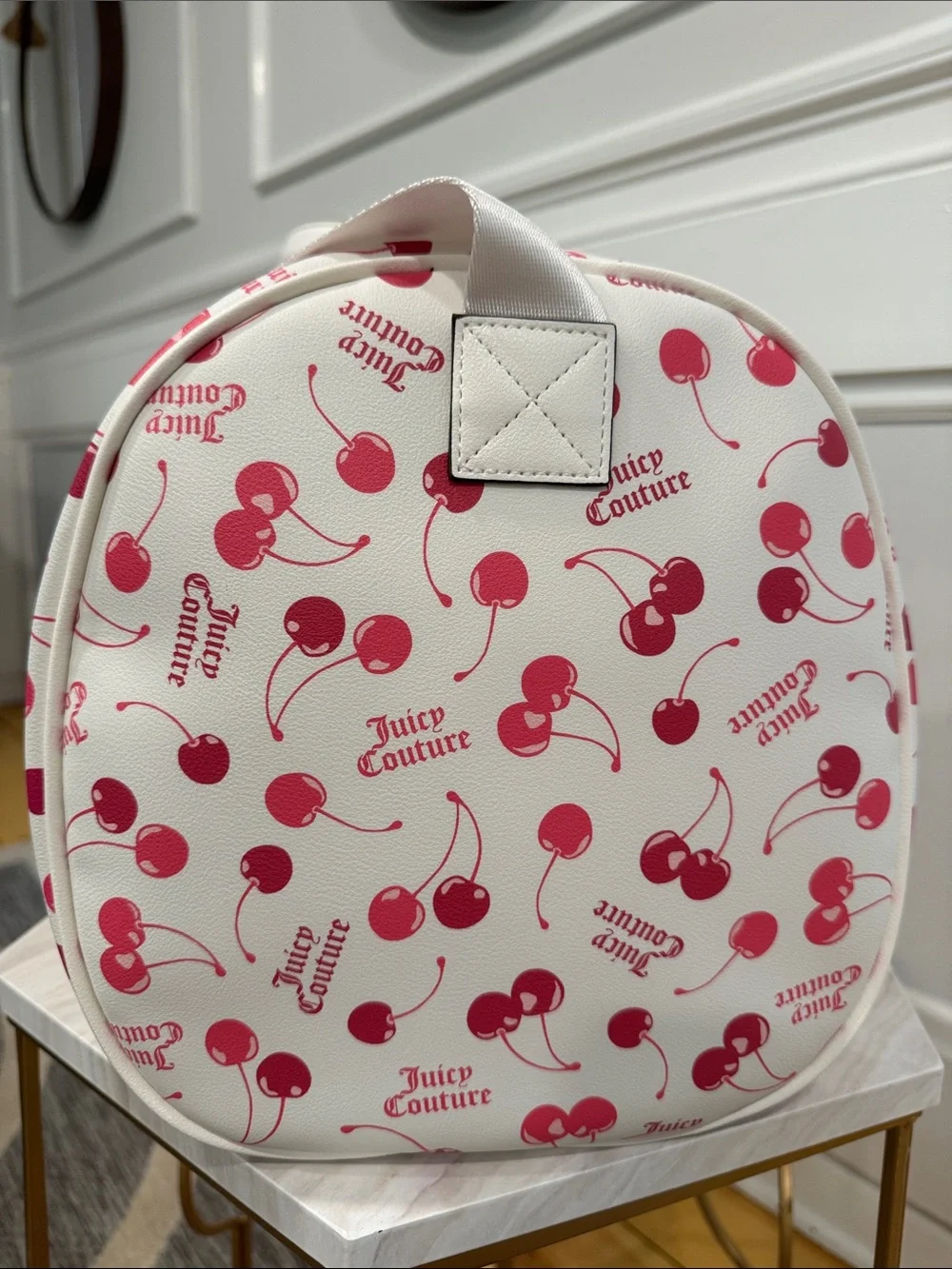 Juicy Couture Y2K Bag Pink Cherry On Top Logo Weekender Travel Duffle Bag NWT - Picture 7 of 17